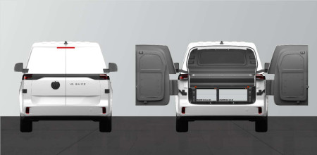 Dubbele laadvloer H:342 mm 3 laden voor de Volkswagen ID Buzz Cargo met standard comfortwand