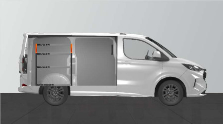 SHORT42 bedrijfswageninrichting voor Ford Custom & VW Transporter L1