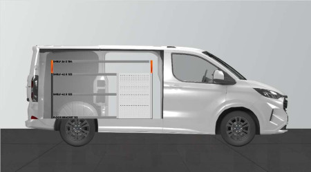 D-PRO5 bedrijfswageninrichting voor Ford Custom & VW Transporter L1