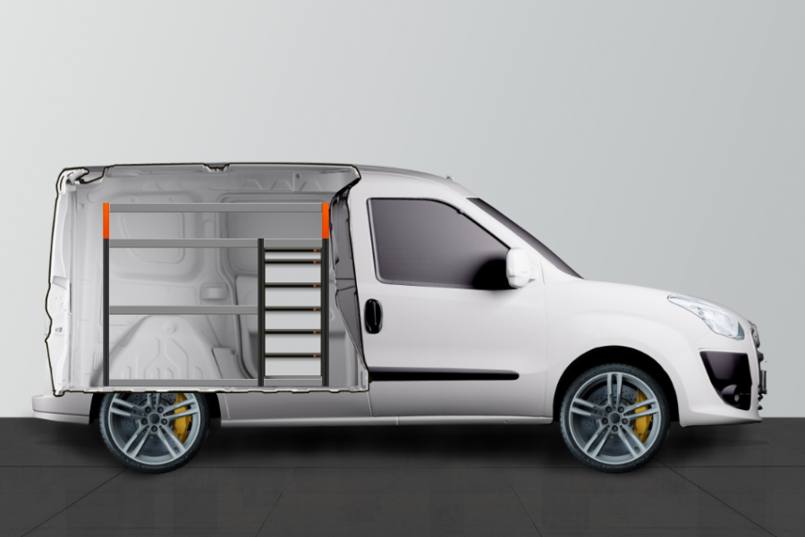 V-PRO Bedrijfswageninrichting Fiat Doblo & Opel Combo L1 | Work System