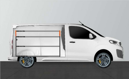 BASE42 bedrijfswageninrichting voor Expert, Jumpy, Vivaro, Scudo & ProAce L2