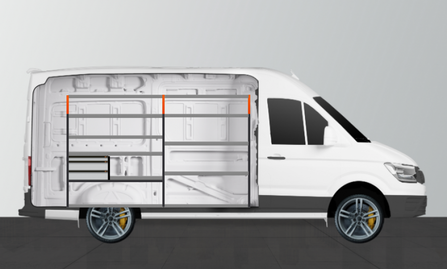 V-LS3 Bedrijfswageninrichting Mercedes Sprinter Standard | Work System