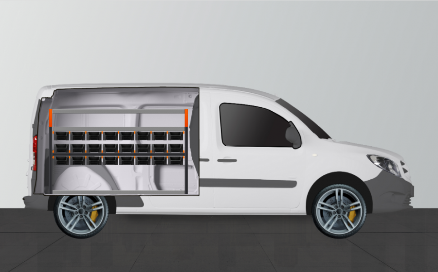 V-Rack Bedrijfswageninrichting Citan Extra Lang & Kangoo | Work System