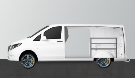 H-Bas Bedrijfswageninrichting voor Mercedes Vito Lang