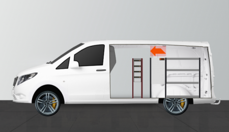 H-SDH4-260 Bedrijfswageninrichting voor Mercedes Vito Lang