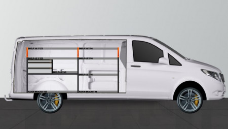 V-LS3 Bedrijfswageninrichting Mercedes Vito Extra Lang