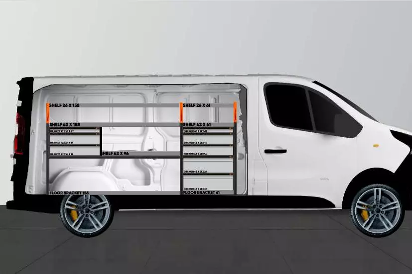 Expert8 bedrijfswageninrichting Renault Trafic
