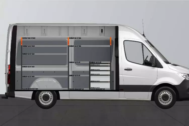 PRO5 bedrijfswageninrichting Mercedes-Benz Sprinter