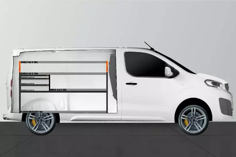LS3 bedrijfswageninrichting Citroën Jumpy