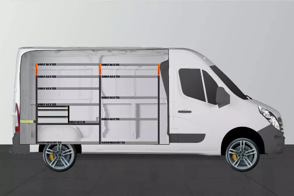 LS3 bedrijfswageninrichting Renault Master