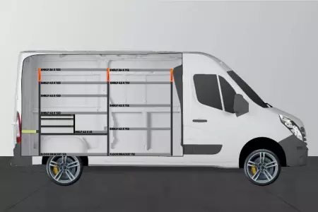 LS3 bedrijfswageninrichting voor Movano, Master & NV400 L2H2