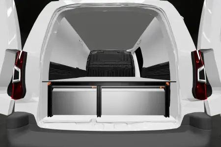 Dubbele laadvloer H:342 mm 3 laden voor Berlingo, Combo, Partner en Proace City L2 met standaardwand