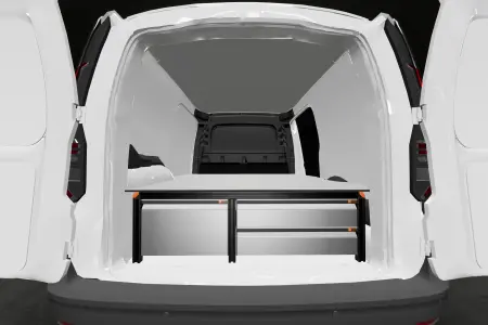 Dubbele laadvloer H:360 mm 4 laden voor de VW Caddy Cargo & Ford Connect L2 met standaardwand